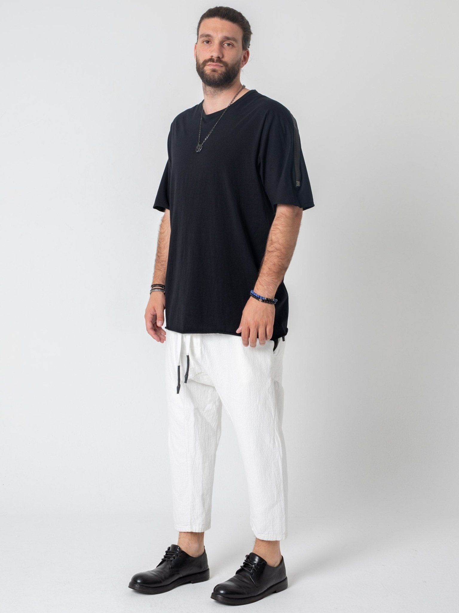 Cropped Textured Pants - by ISAAC SELLAM