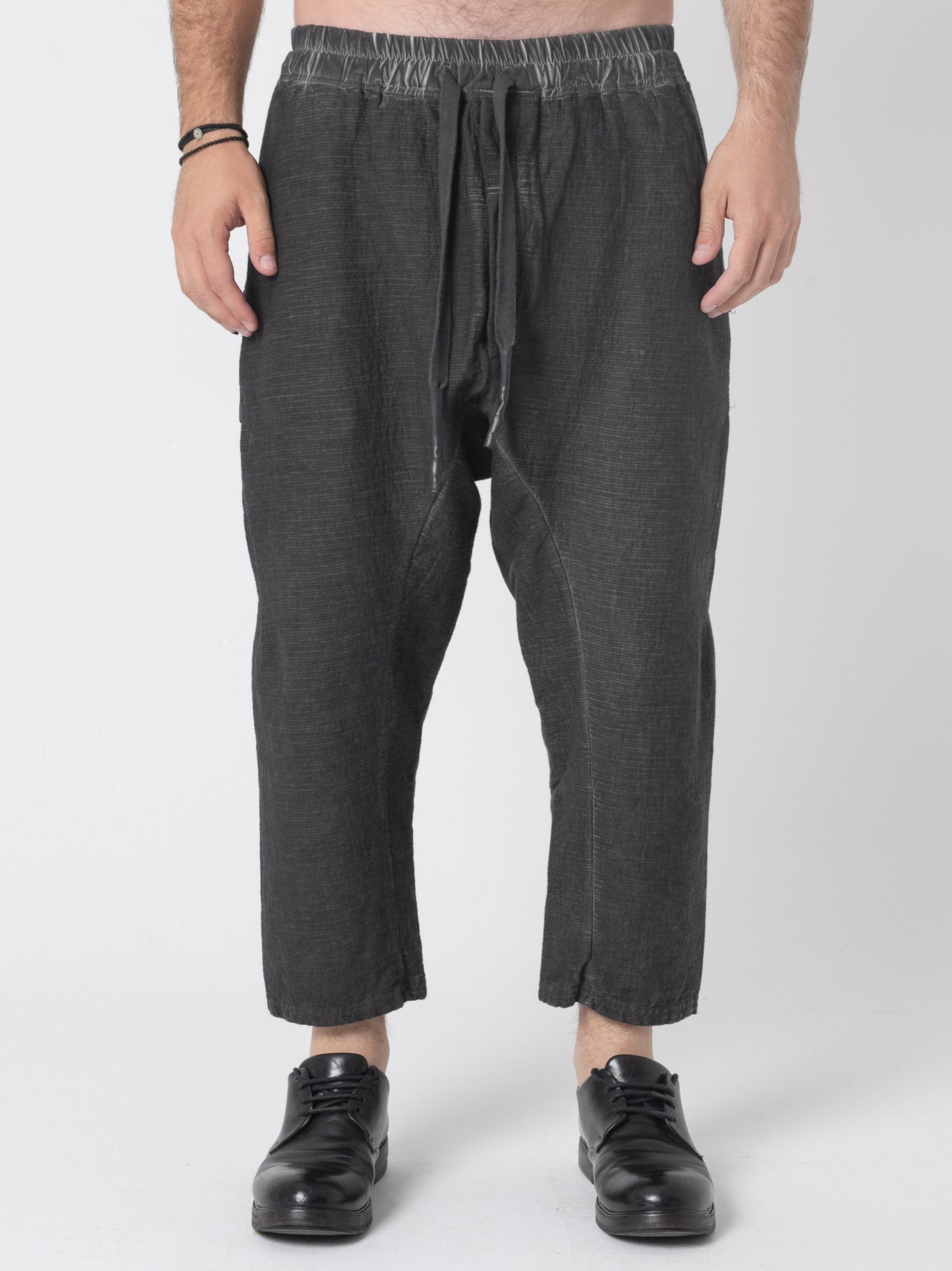 Cropped Textured Pants - by ISAAC SELLAM