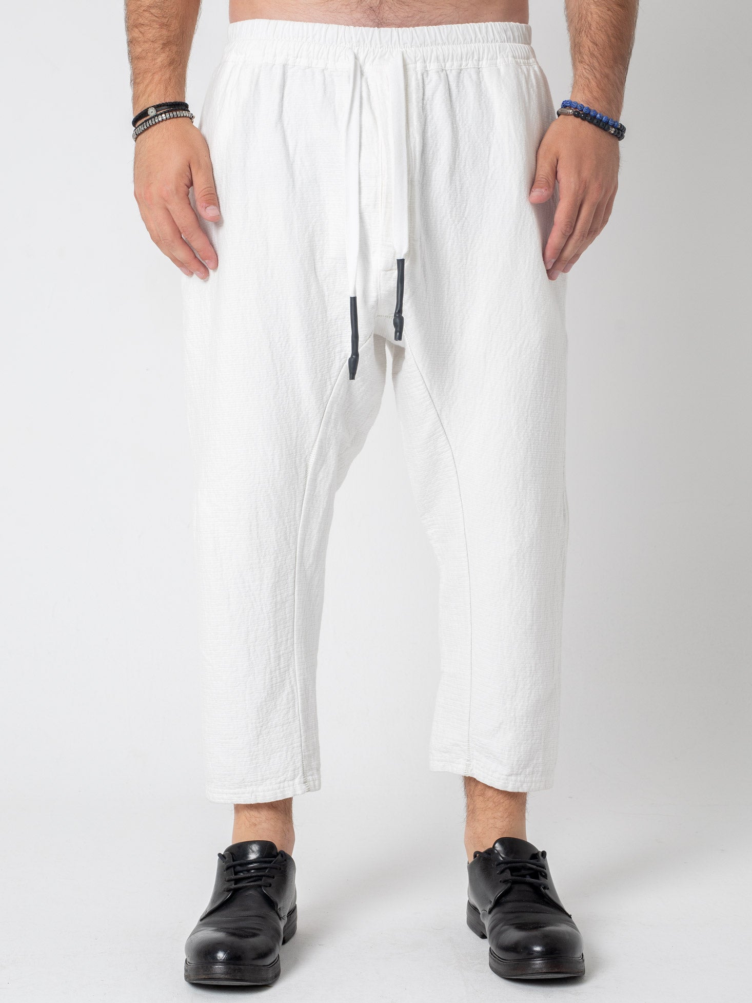 Cropped Textured Pants - by ISAAC SELLAM