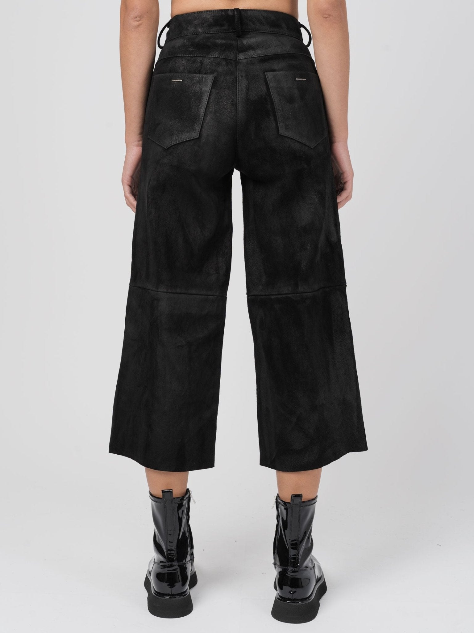 Cropped Wide - Leg Leather Pants - by DANIELE BASTA