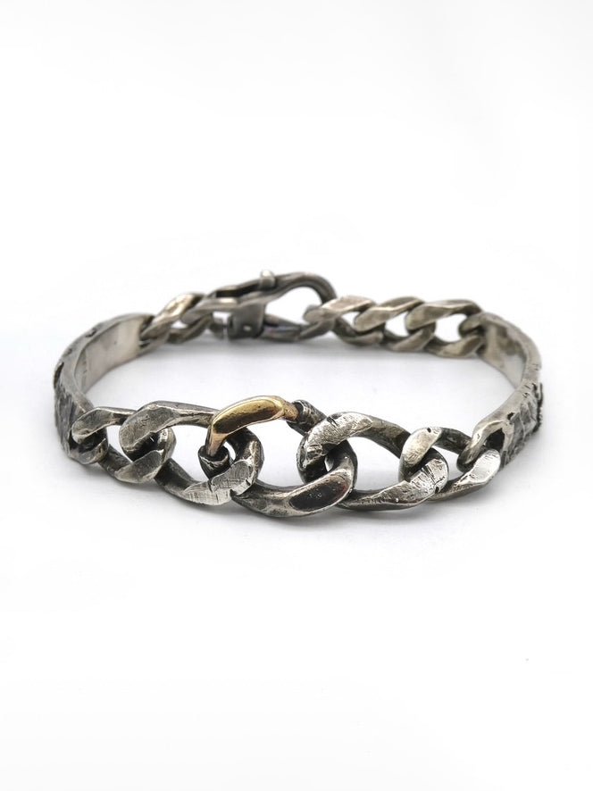 Curb Chain Bracelet with Gold Accent - by ENRI MARS
