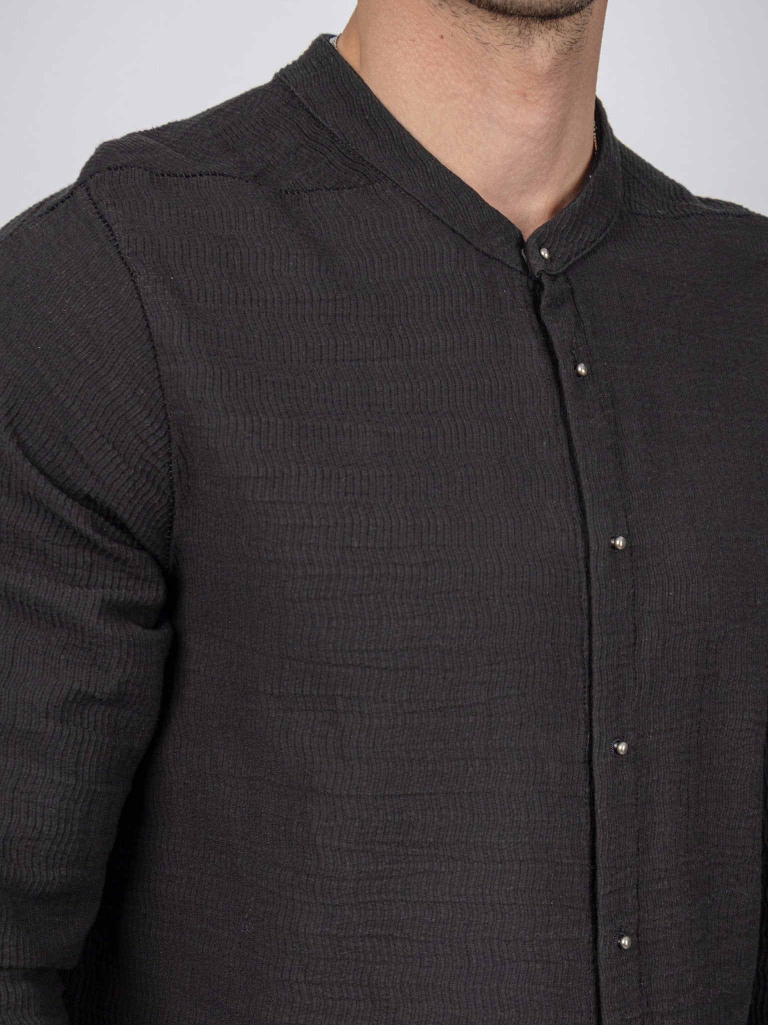 Dandy Micro Ondes Organic Cotton Overshirt — Black - by Isaac Sellam