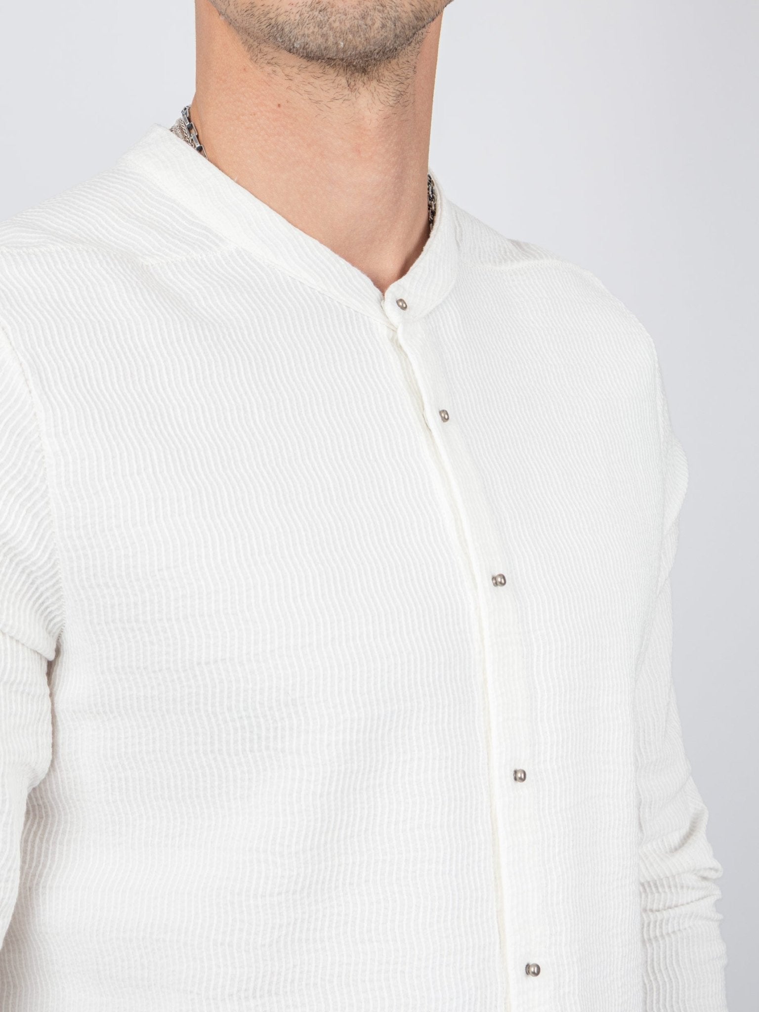Dandy Micro Ondes Organic Cotton Overshirt — White - by Isaac Sellam