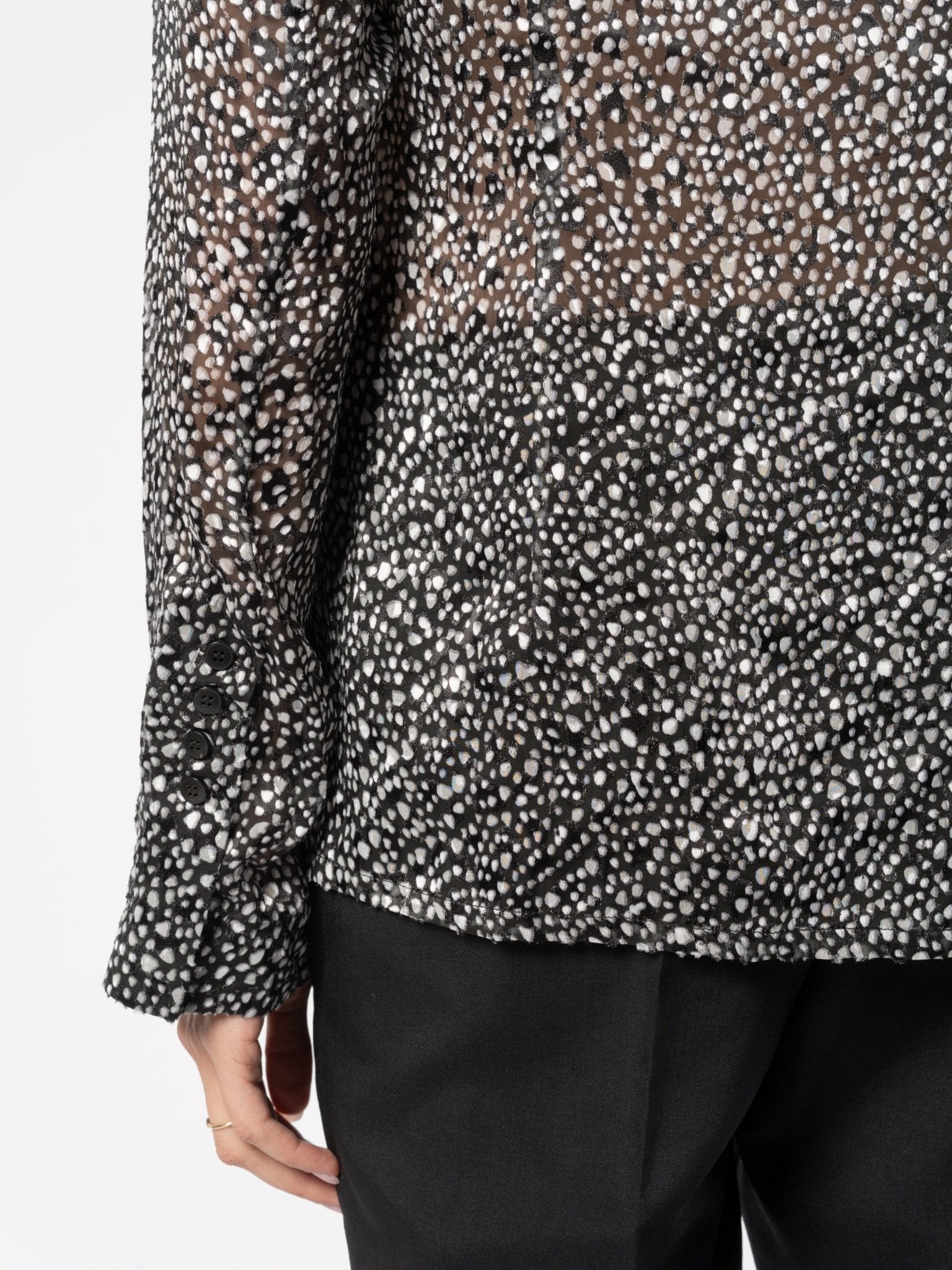 Devoré Lentigginoso Shirt Women - Italian semi-sheer tailoring by SAPIO
