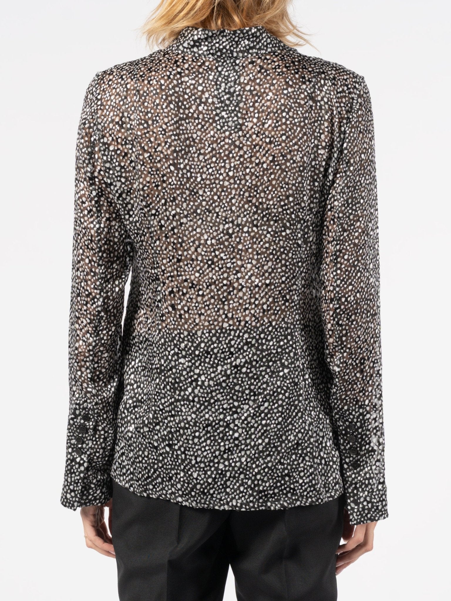 Devoré Lentigginoso Shirt Women - Italian semi-sheer tailoring by SAPIO