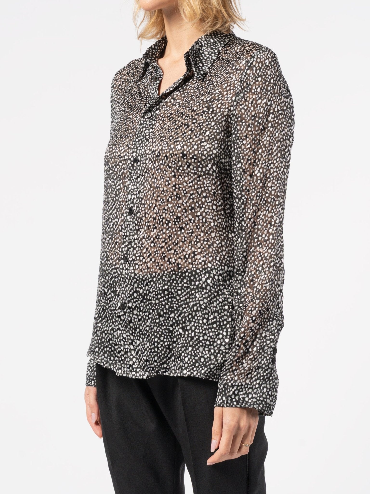 Devoré Lentigginoso Shirt Women - Italian semi-sheer tailoring by SAPIO
