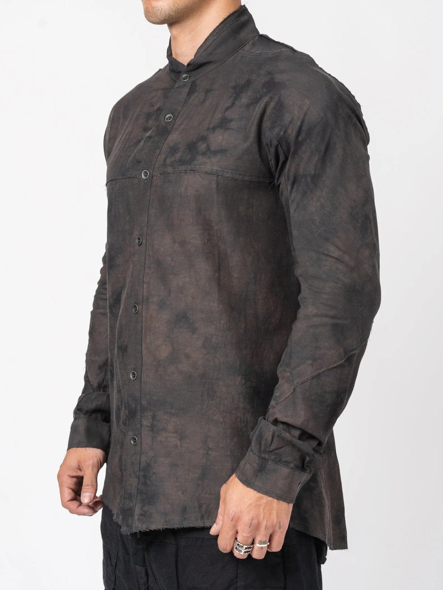 D.HYGEN Crack Random Stripe Jacquard Shirt - by D.HYGEN