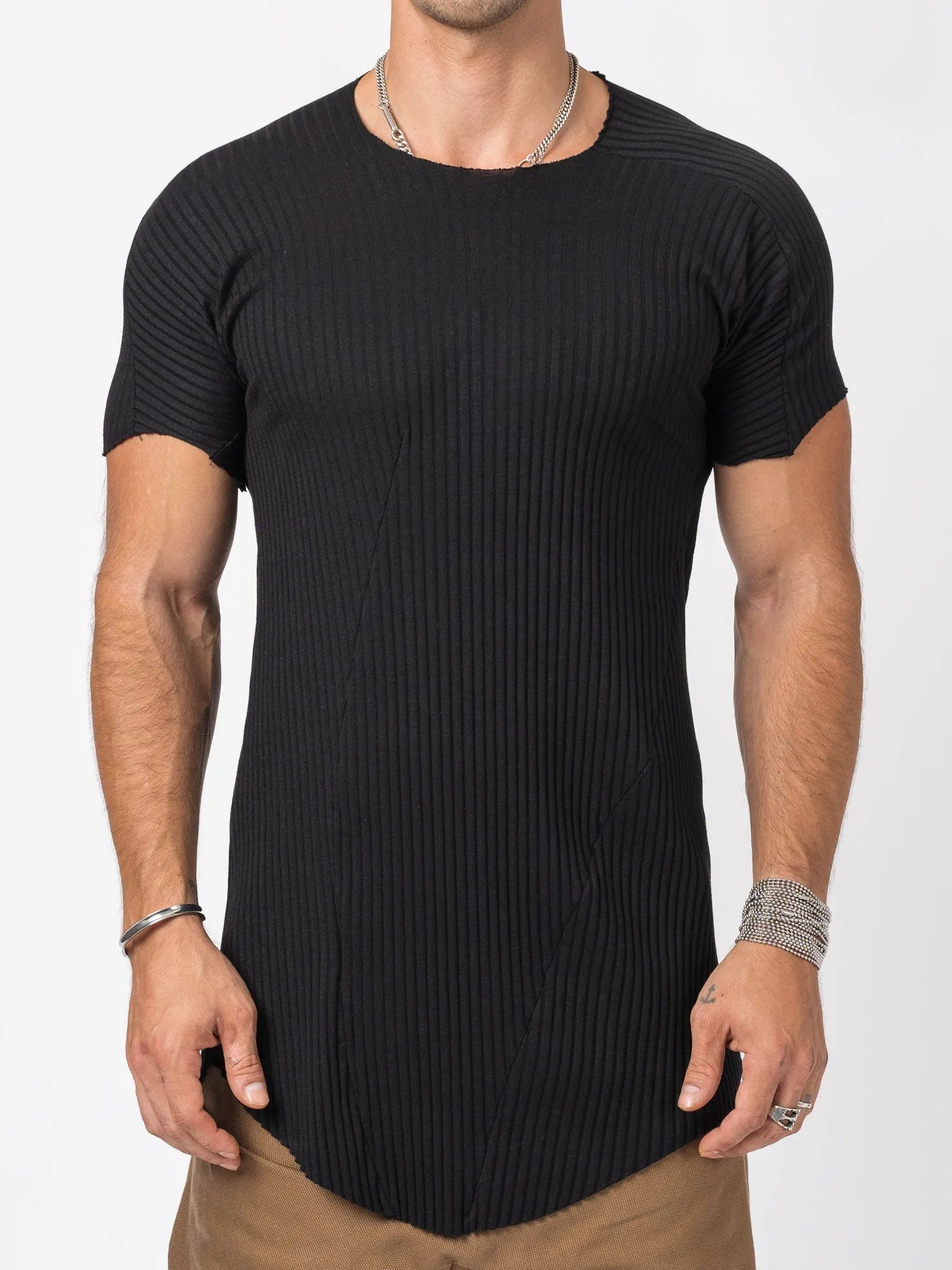 DIS - M - CT DISTORTION CURVED T - SHIRT - by LEON EMANUEL BLANCK