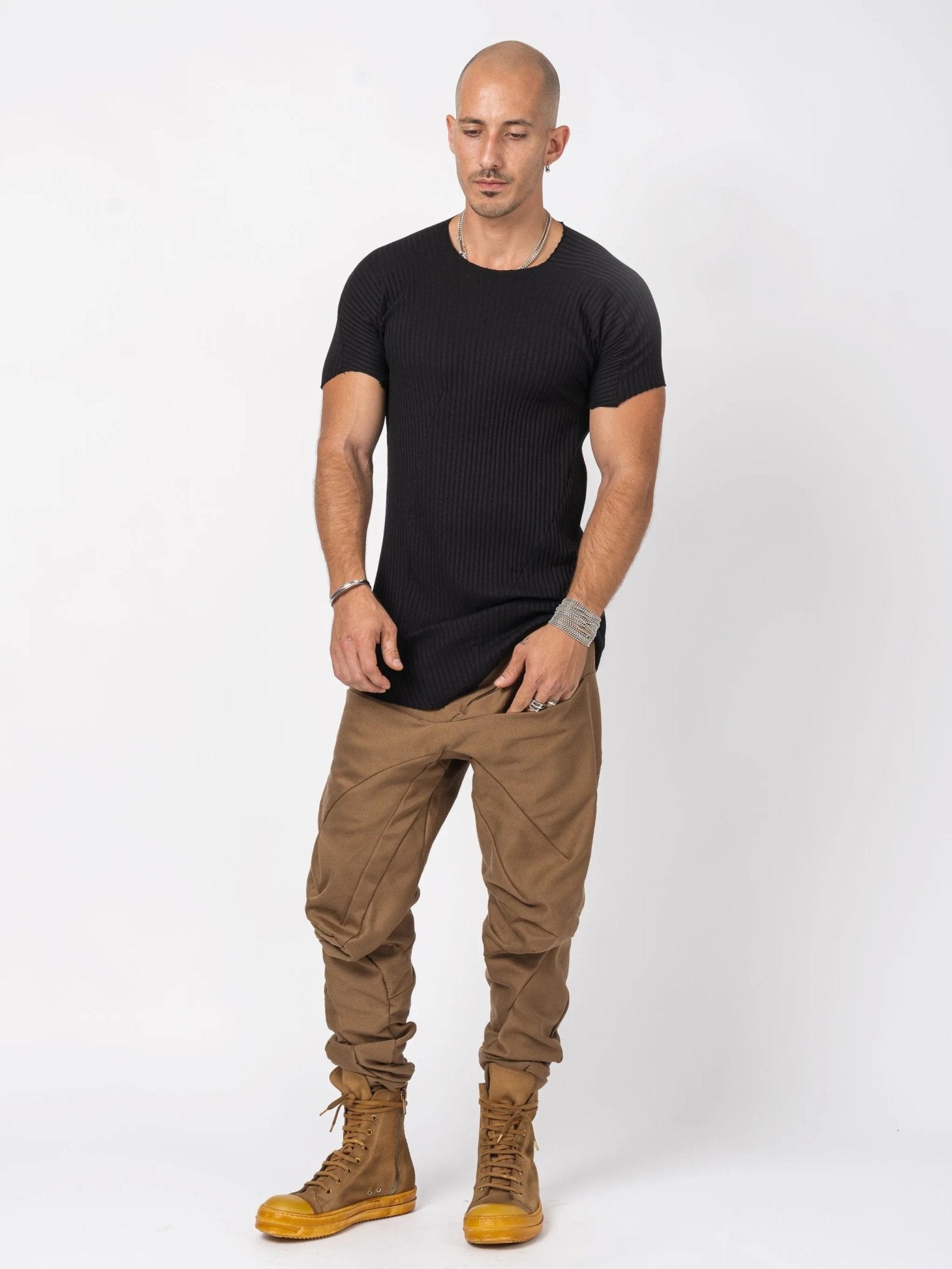 DIS - M - CT DISTORTION CURVED T - SHIRT - by LEON EMANUEL BLANCK