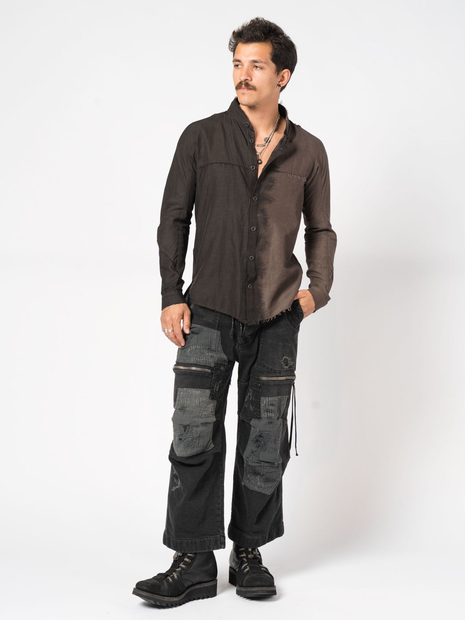 Distressed Dip - Dye Shirt - by D.HYGEN
