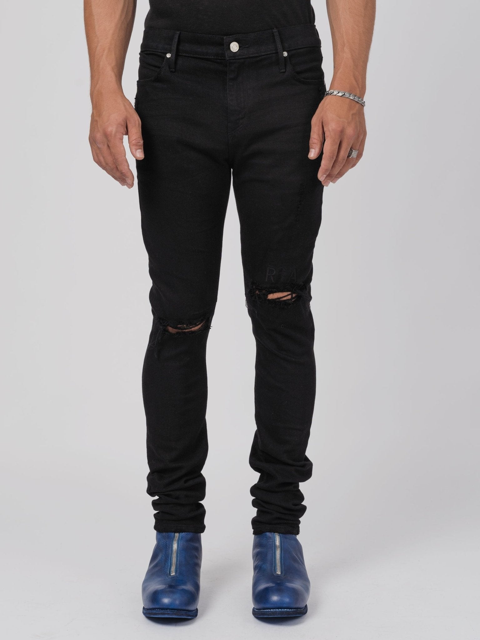 Distressed Skinny Stretch Denim Jeans - by RTA
