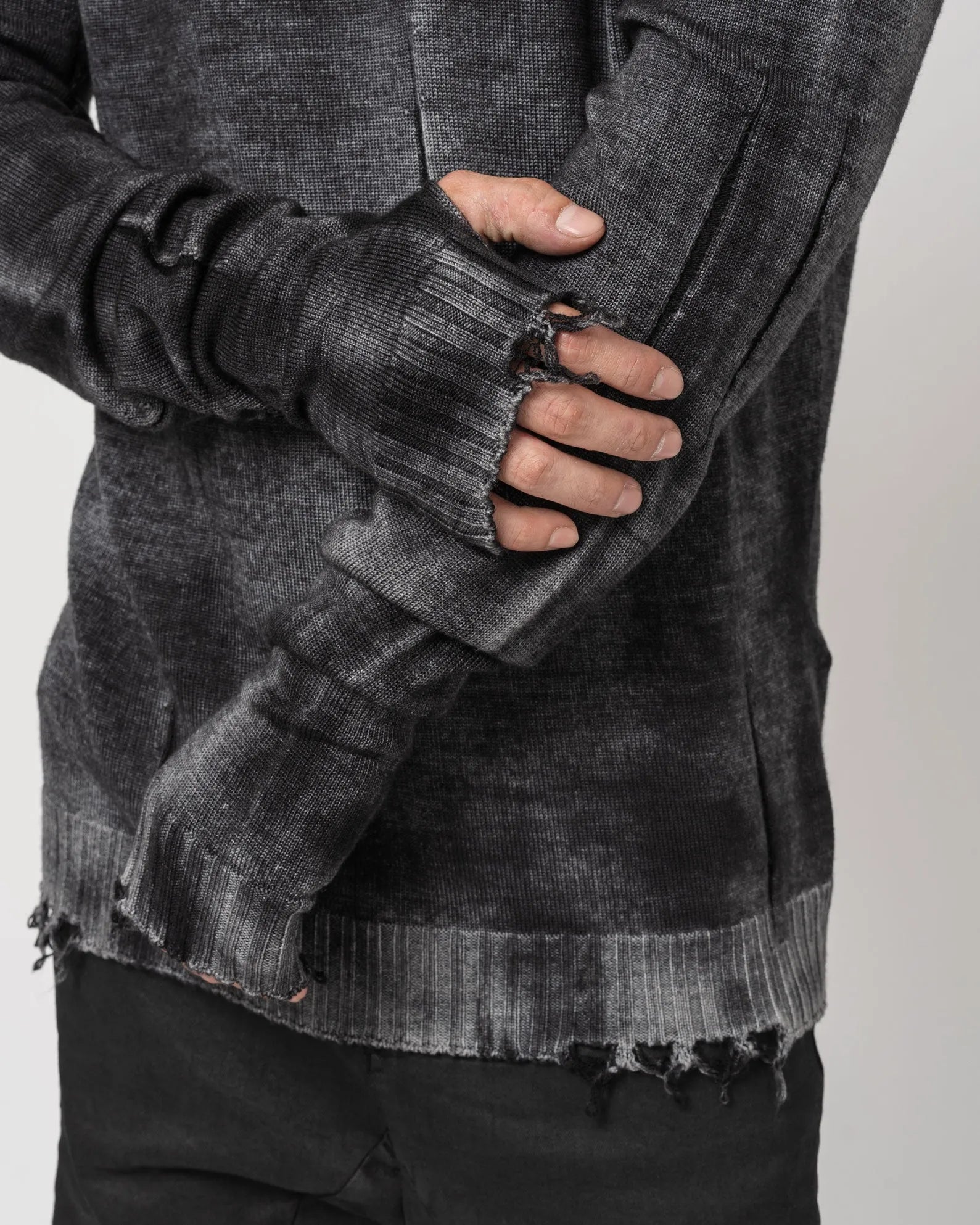 Distressed Wool Sweater - by MD75