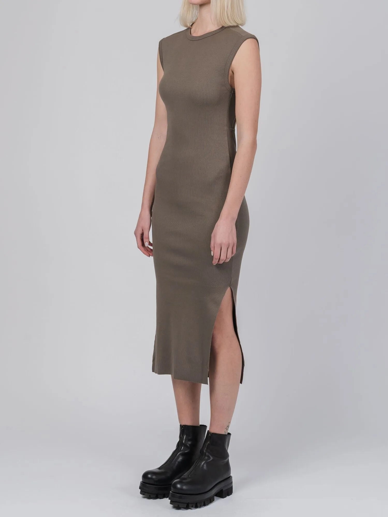 thom midi dress Thom Browne Striped Midi Dress | Grey