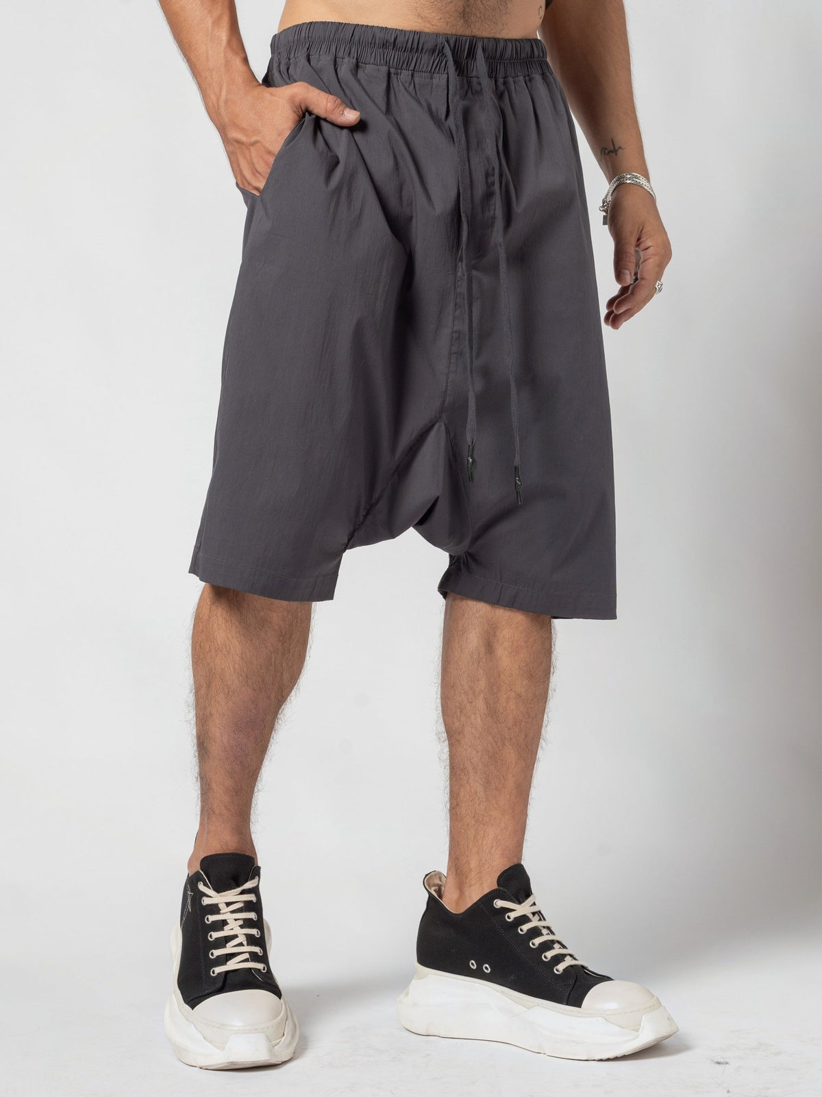 Drop-Crotch Cotton Shorts - by AITO