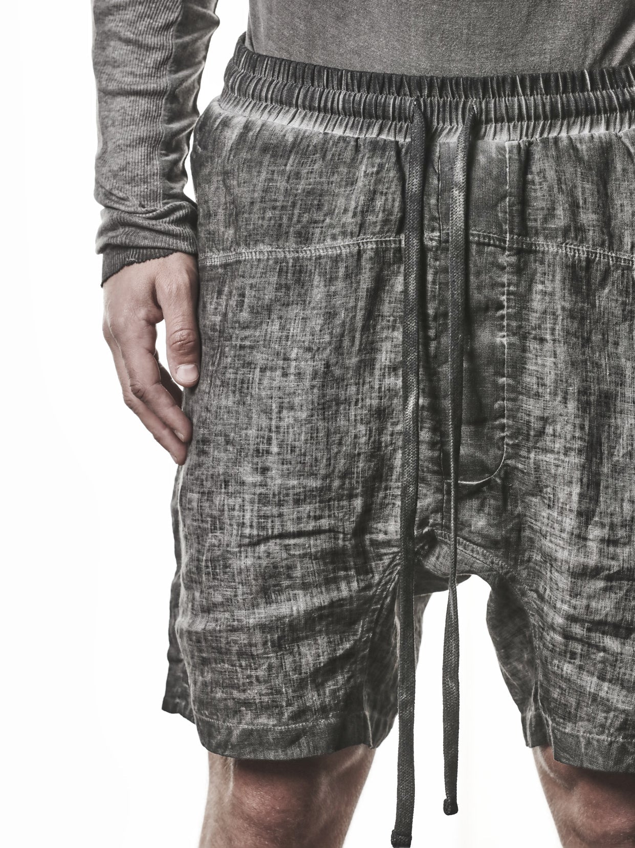 Drop Crotch Linen Shorts - by THOM KROM