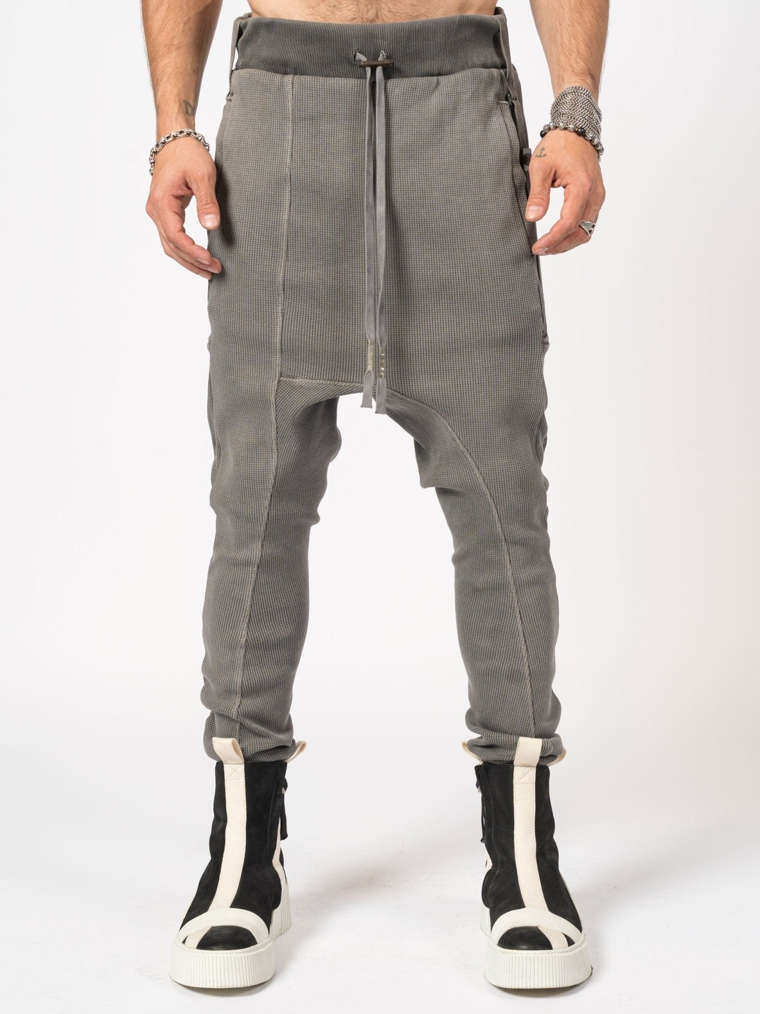 Dropped - Crotch Waffle Knit Jogger Pants - by BORIS BIDJAN SABERI