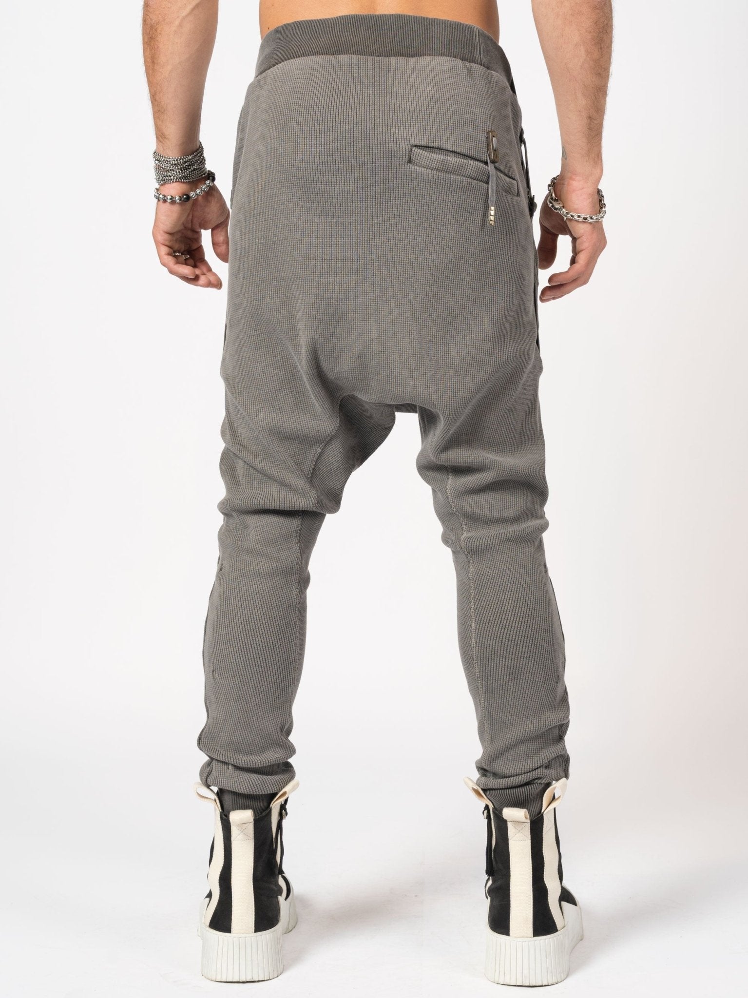 Dropped - Crotch Waffle Knit Jogger Pants - by BORIS BIDJAN SABERI