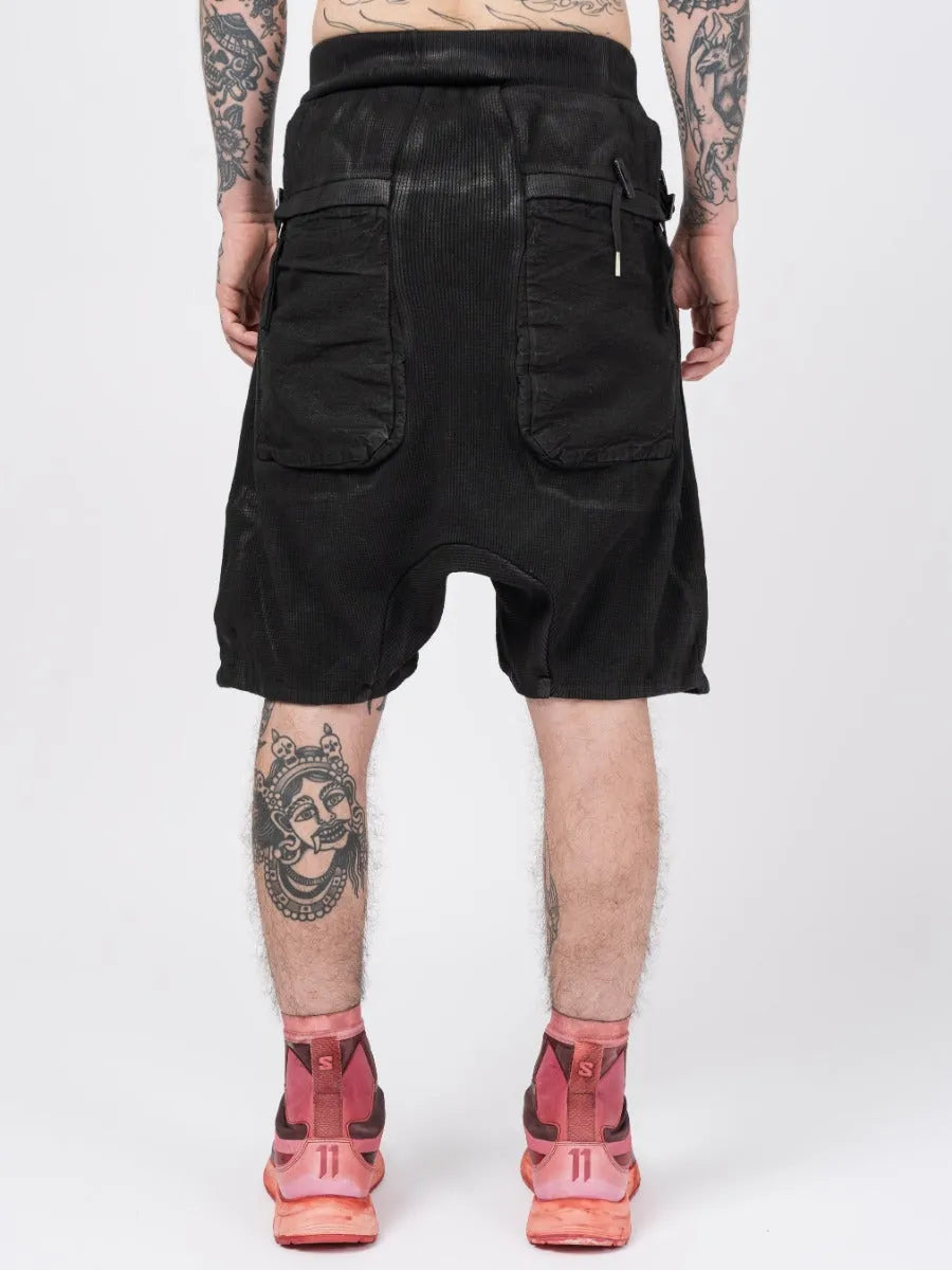 Boris Bidjan Saberi P8.1 Black Drop-Crotch Shorts