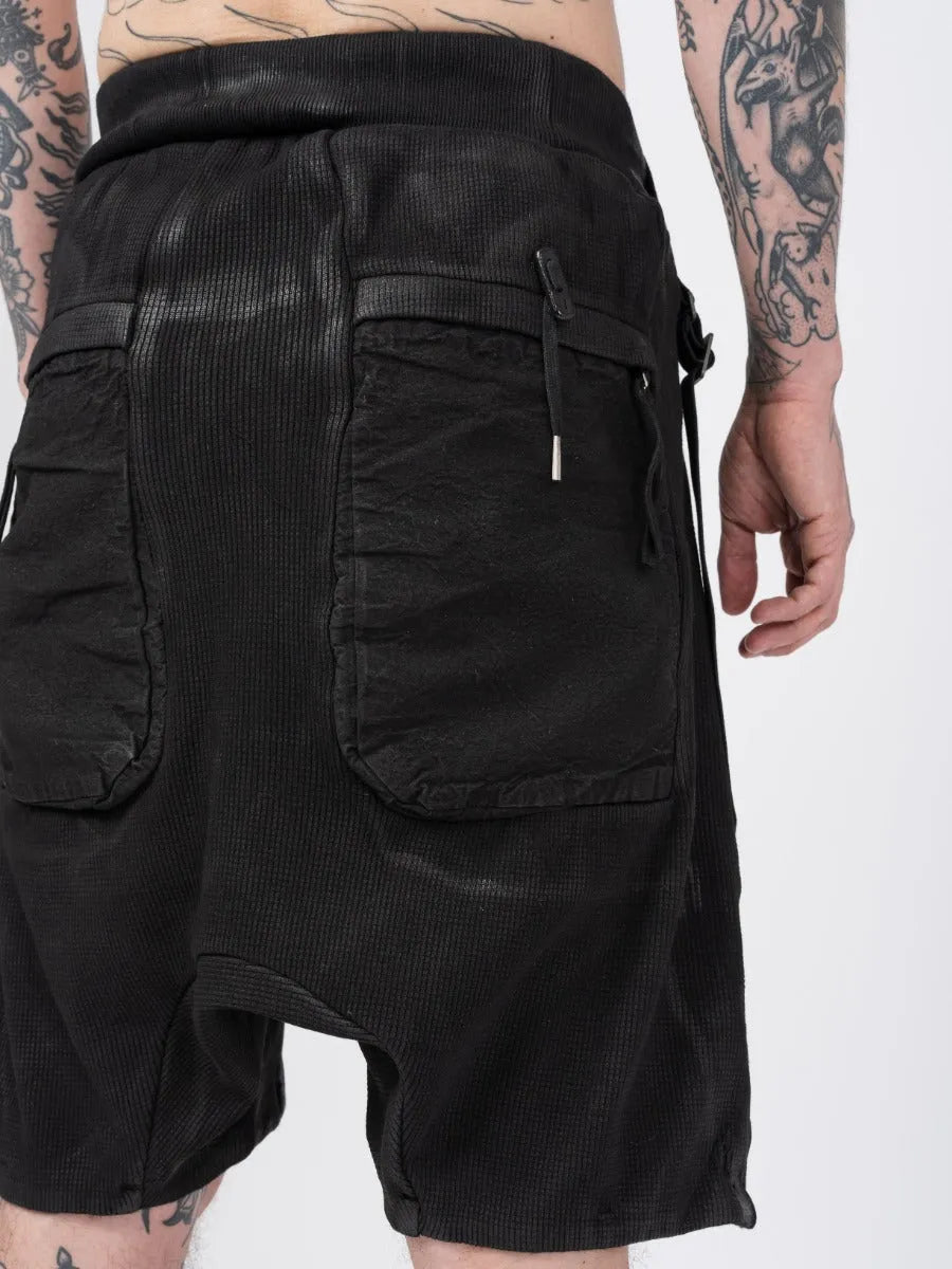 Boris Bidjan Saberi P8.1 Black Drop-Crotch Shorts