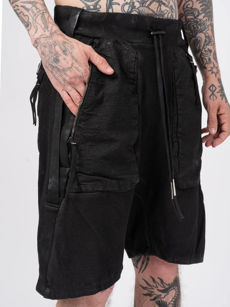 Boris Bidjan Saberi P8.1 Black Drop-Crotch Shorts