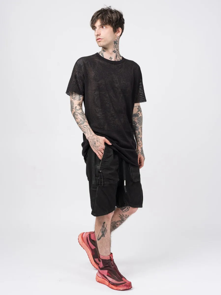 Boris Bidjan Saberi P8.1 Black Drop-Crotch Shorts