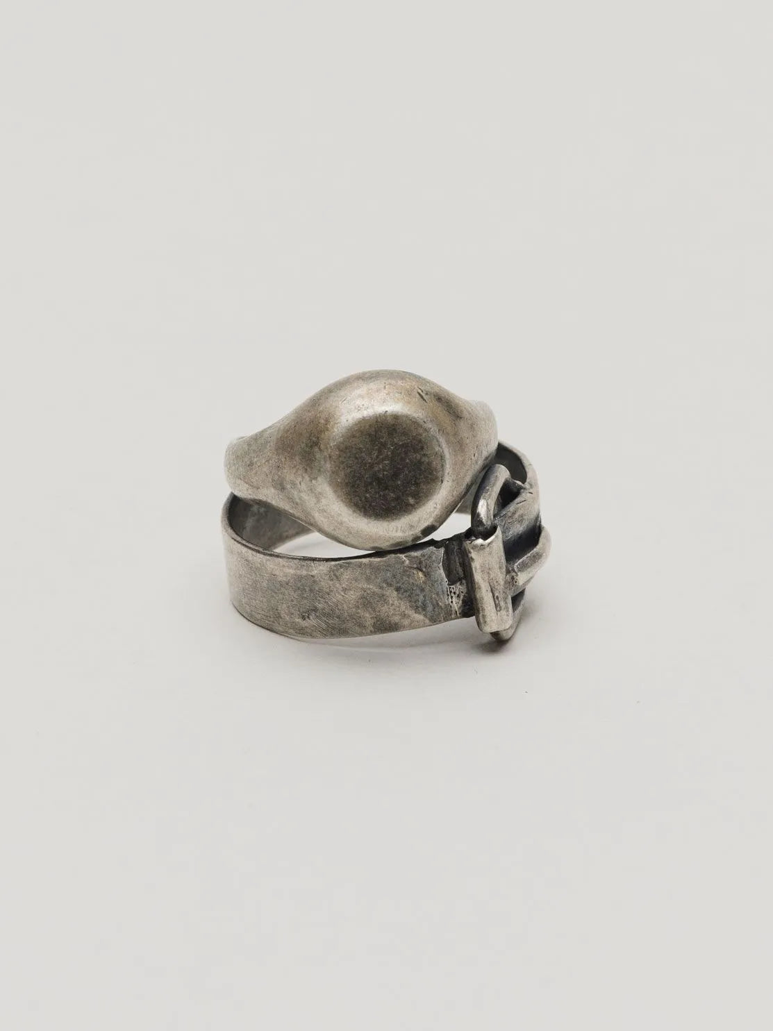 Goti Double Signet Silver Ring