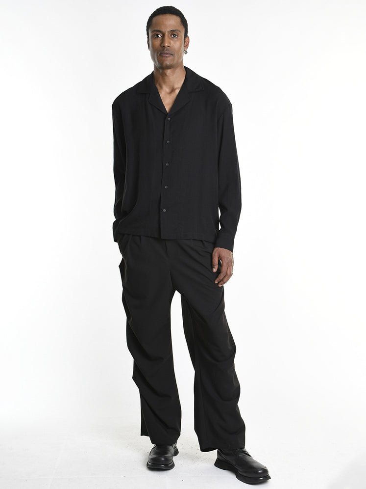 Embossed Rayon Open - Collar Shirt - by LA HAINE INSIDE US
