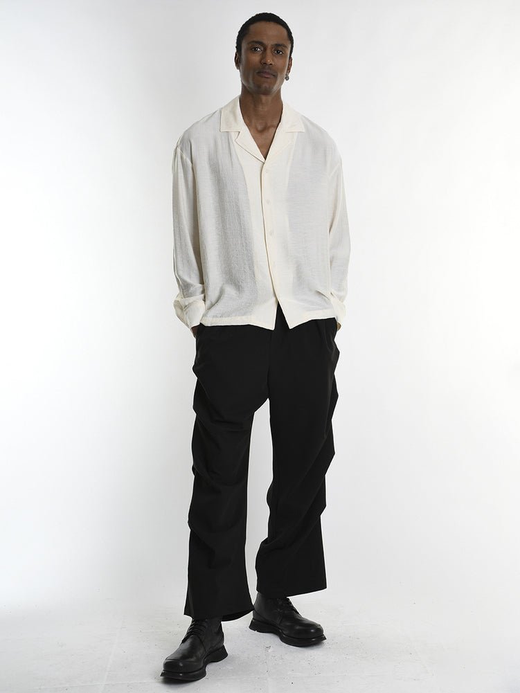 Embossed Rayon Open - Collar Shirt - by LA HAINE INSIDE US