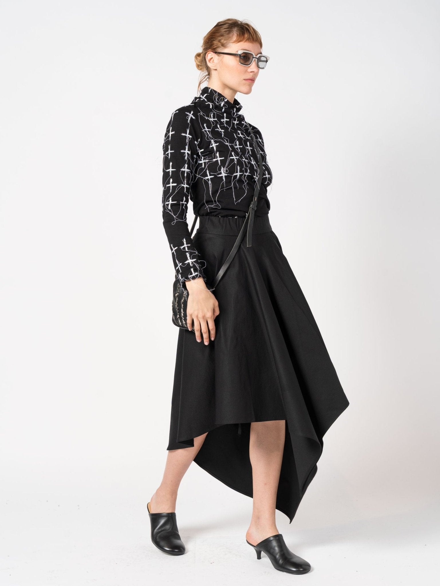 Embroidered High - Neck Top - by 139DEC
