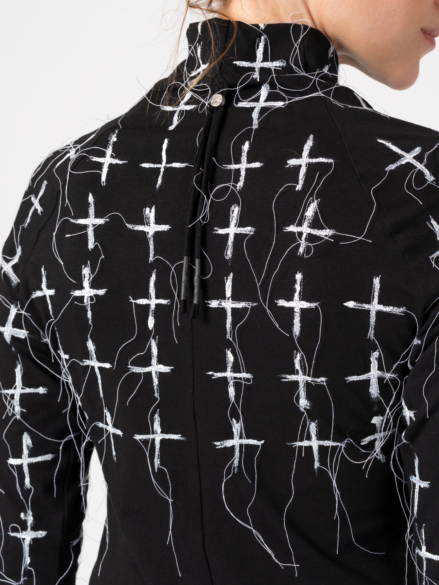 Embroidered High - Neck Top - by 139DEC