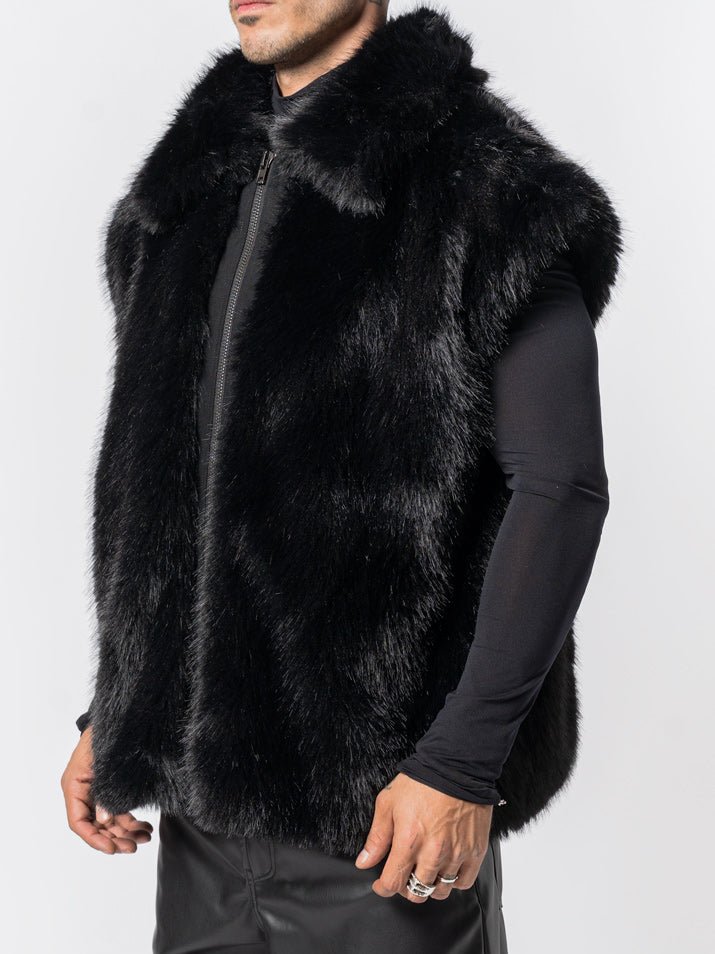 Faux Fur Zip Vest - by NOSTRA SANTISSIMA