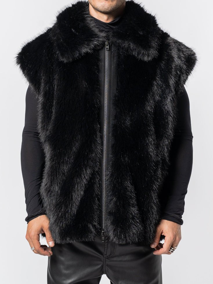 Faux Fur Zip Vest - by NOSTRA SANTISSIMA