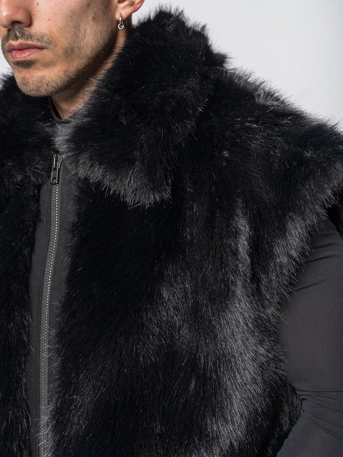Faux Fur Zip Vest - by NOSTRA SANTISSIMA