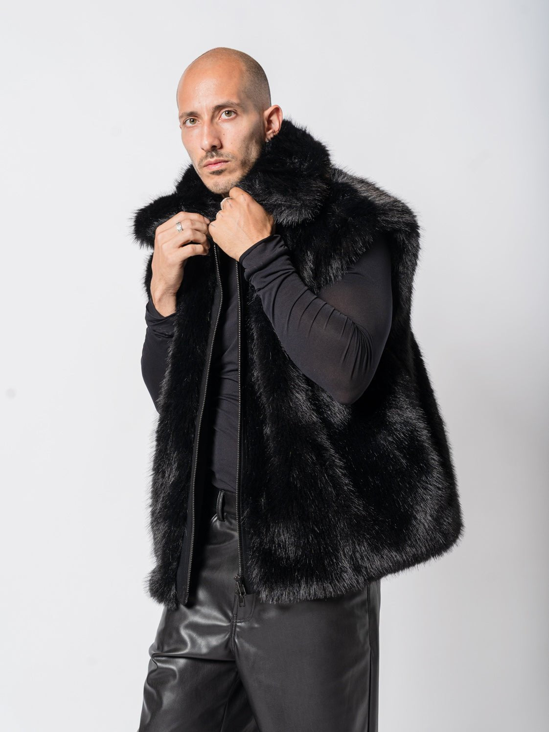 Faux Fur Zip Vest - by NOSTRA SANTISSIMA