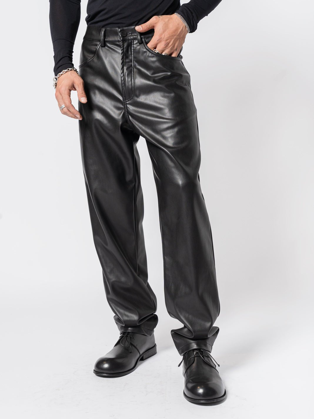 Faux Leather Trousers - by NOSTRA SANTISSIMA