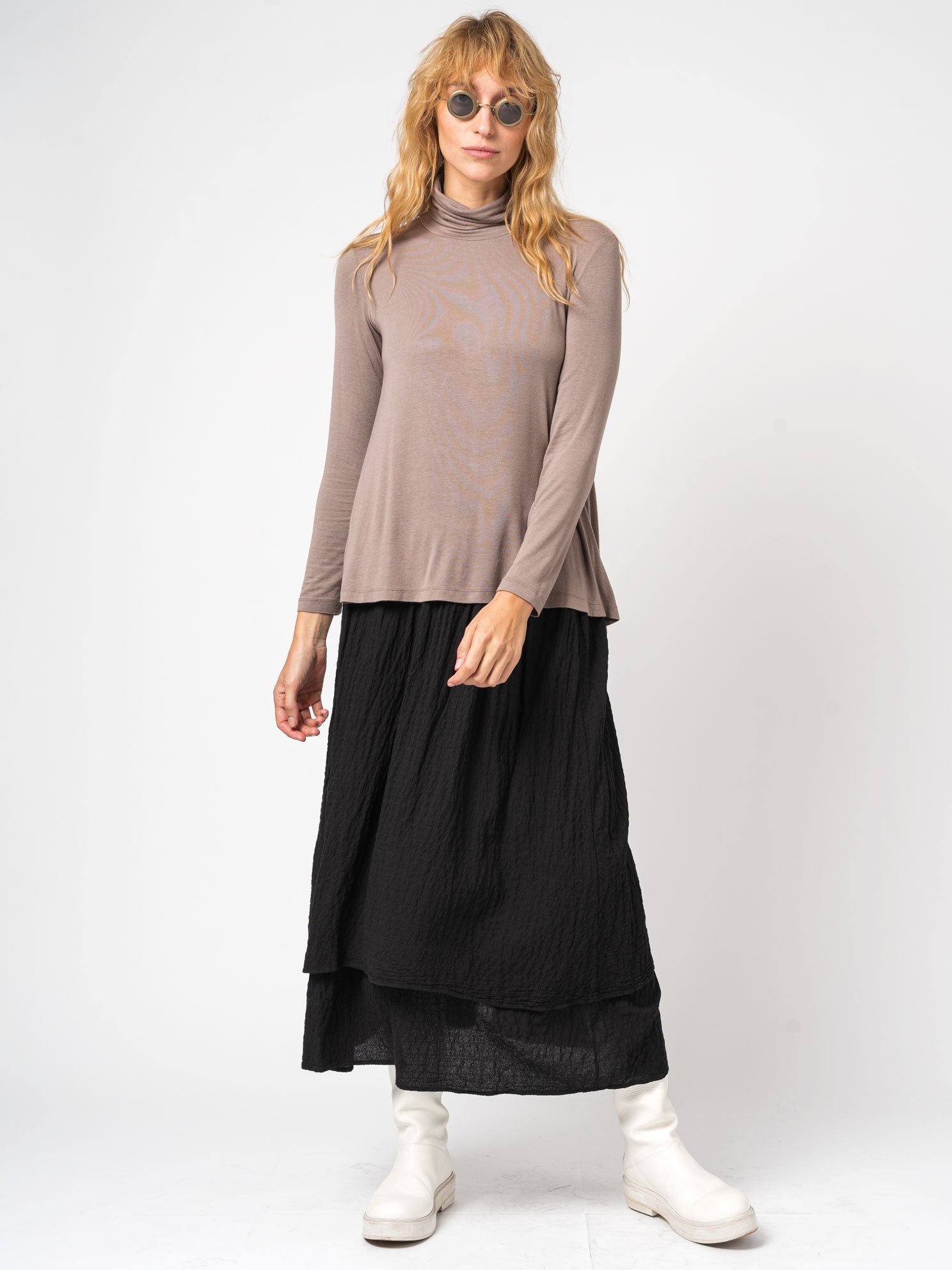 Flared Turtleneck Shirt - by TRANSIT