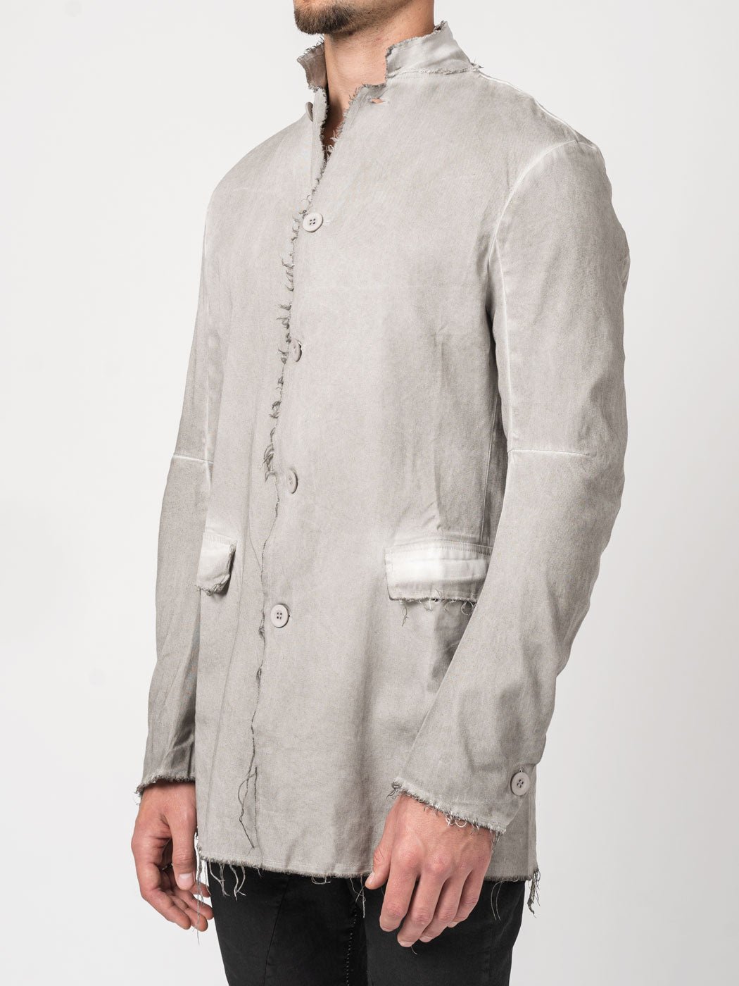 Frayed Edge Cotton Blazer - by AITO
