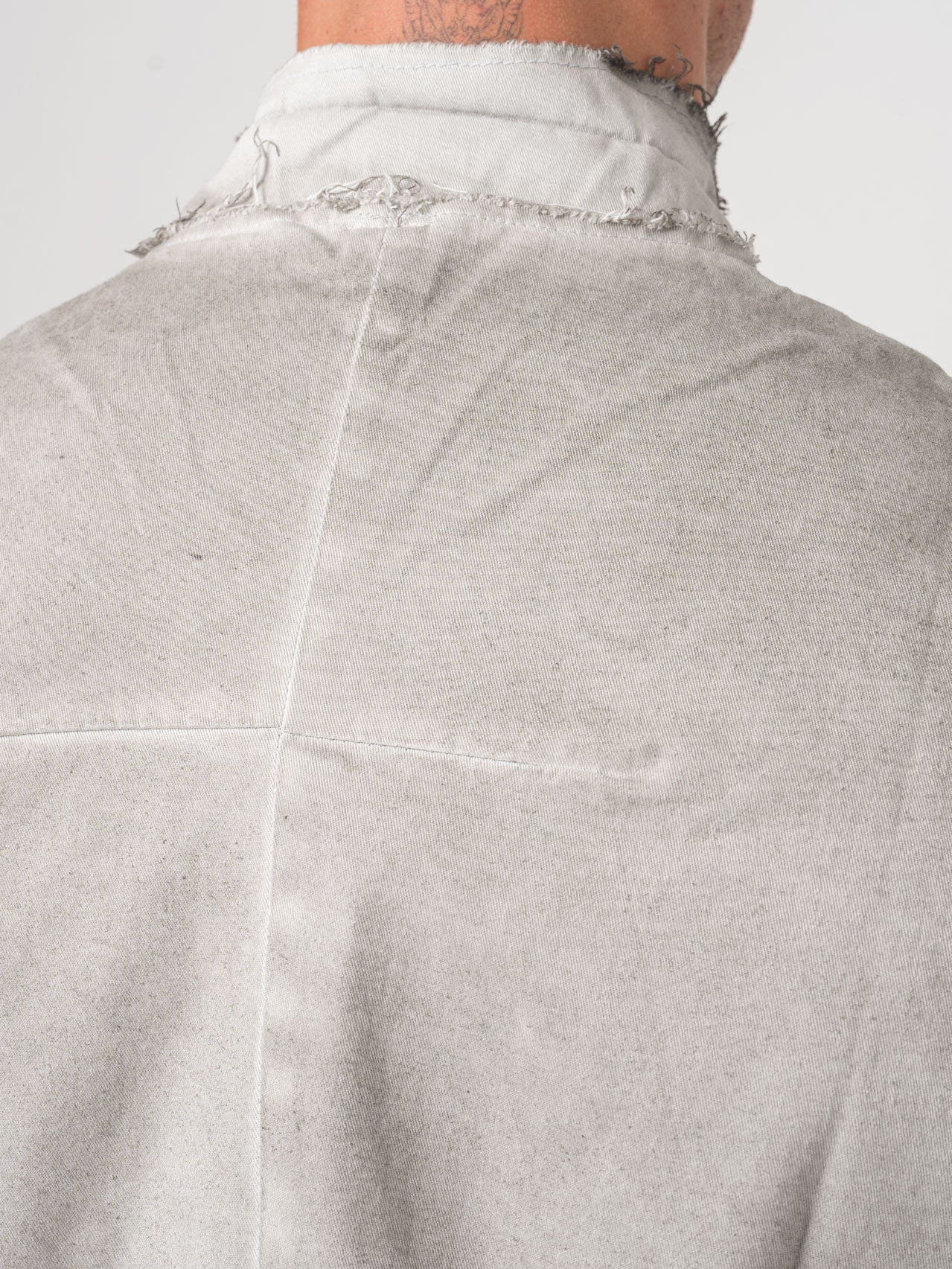 Frayed Edge Cotton Blazer - by AITO