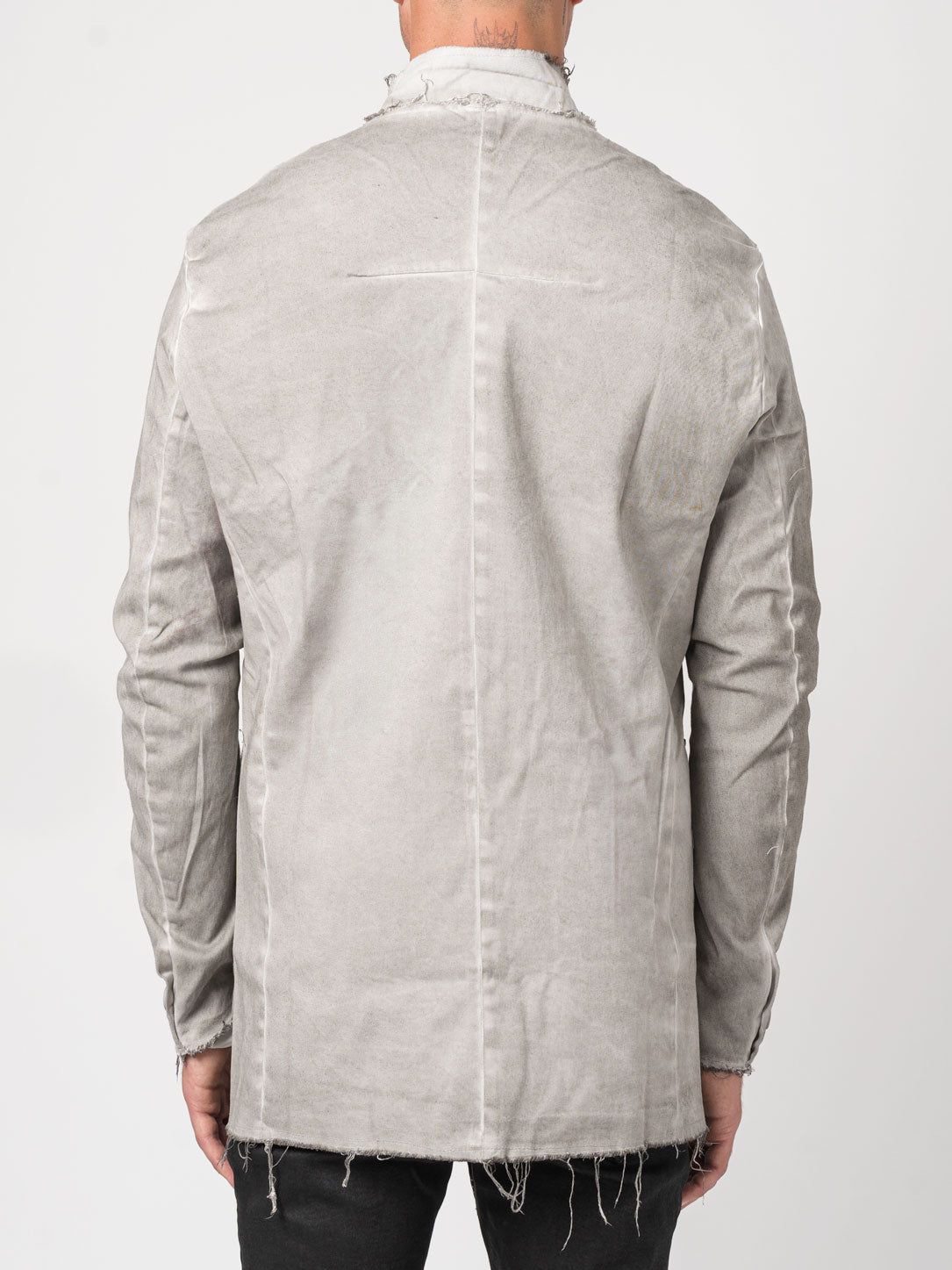 Frayed Edge Cotton Blazer - by AITO