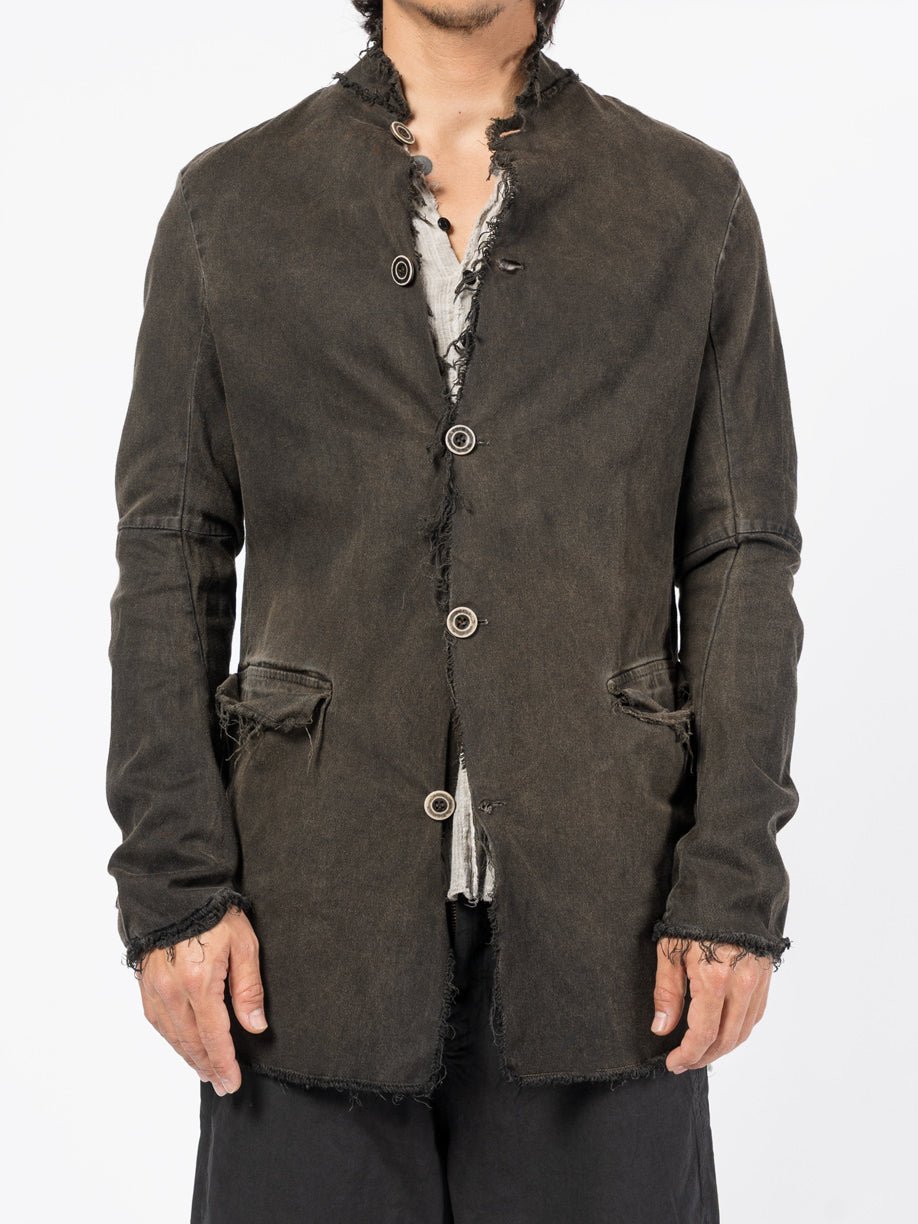 Frayed Edge Cotton Blazer - by AITO