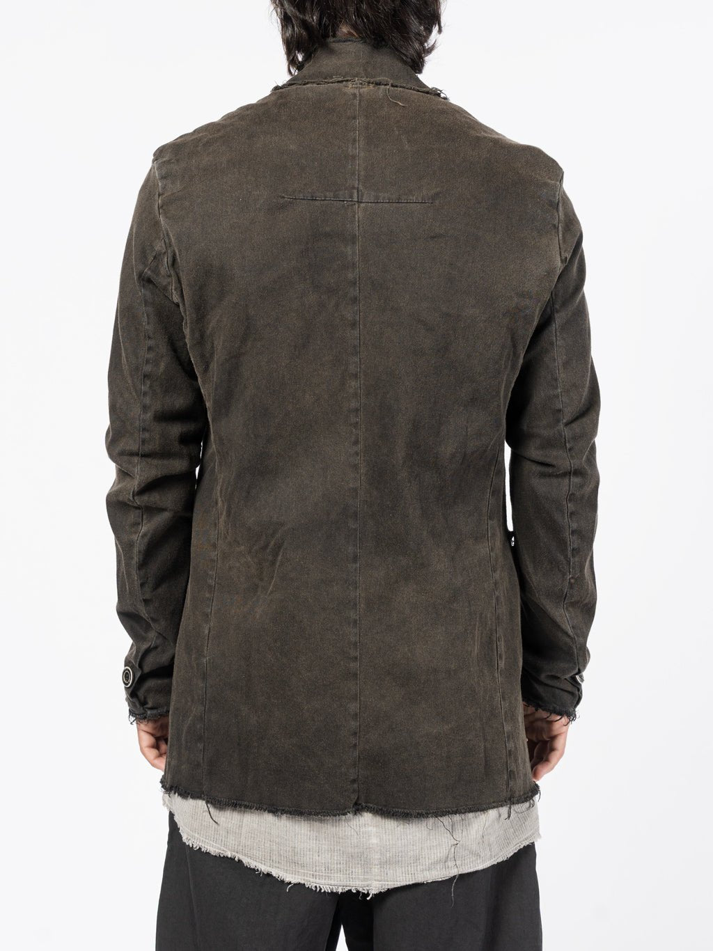 Frayed Edge Cotton Blazer - by AITO