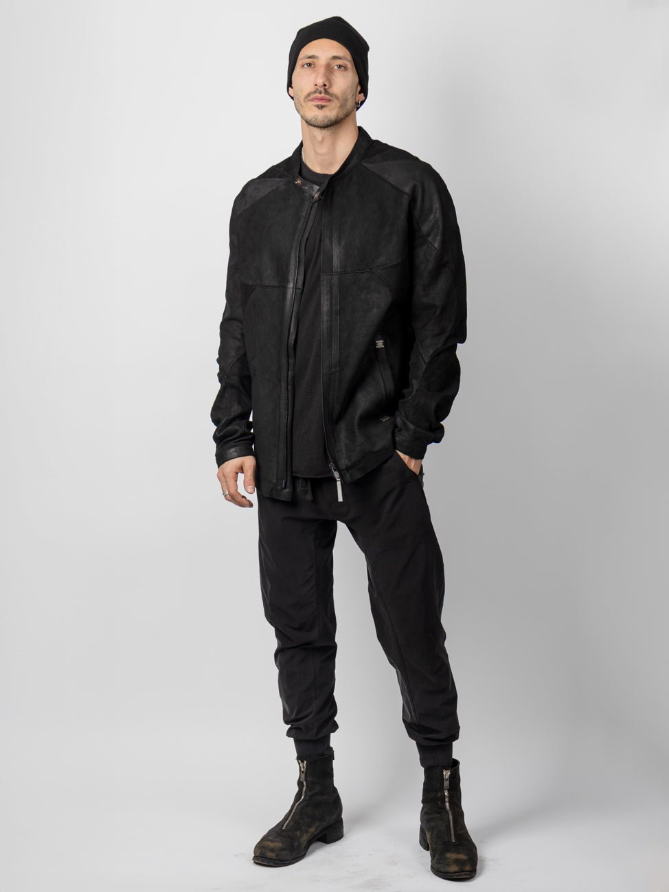 Garment - Dyed Lambskin Spine Jacket - by ISAAC SELLAM