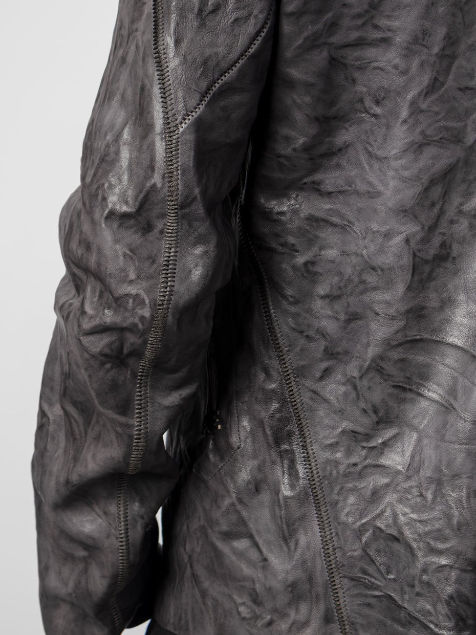 Garment - Dyed Lambskin Spine Jacket - by ISAAC SELLAM