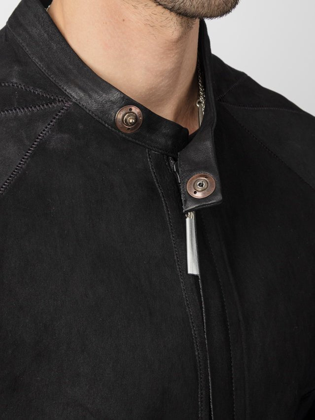 Garment - Dyed Lambskin Spine Jacket - by ISAAC SELLAM