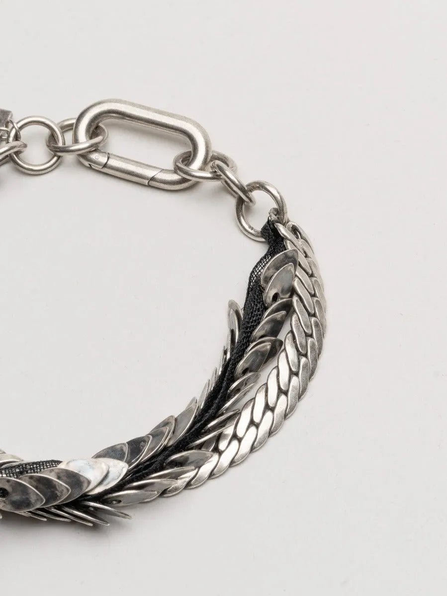 GOTI BR1246 Silver and Leather Bracelet - by GOTI