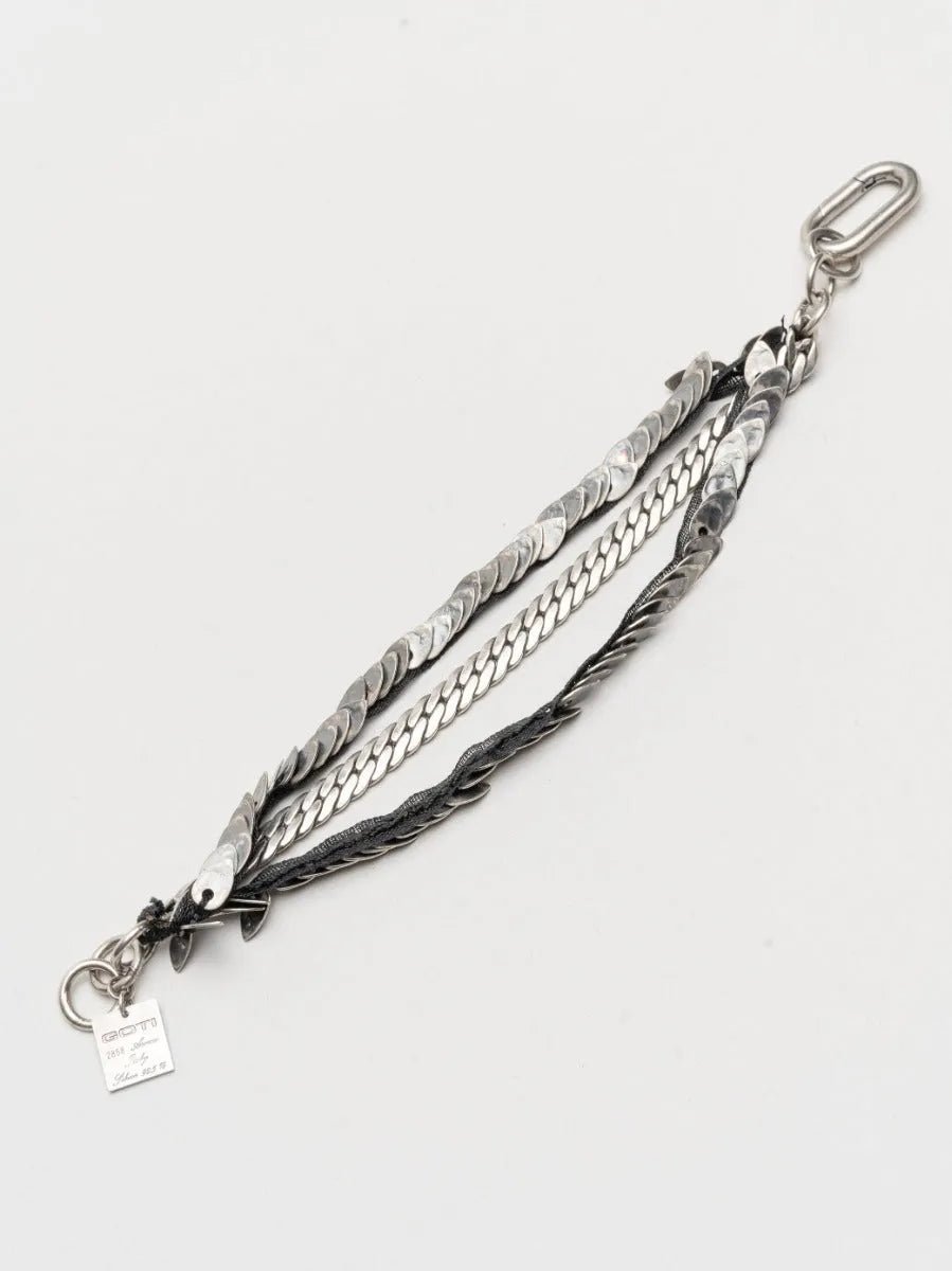 GOTI BR1246 Silver and Leather Bracelet - by GOTI