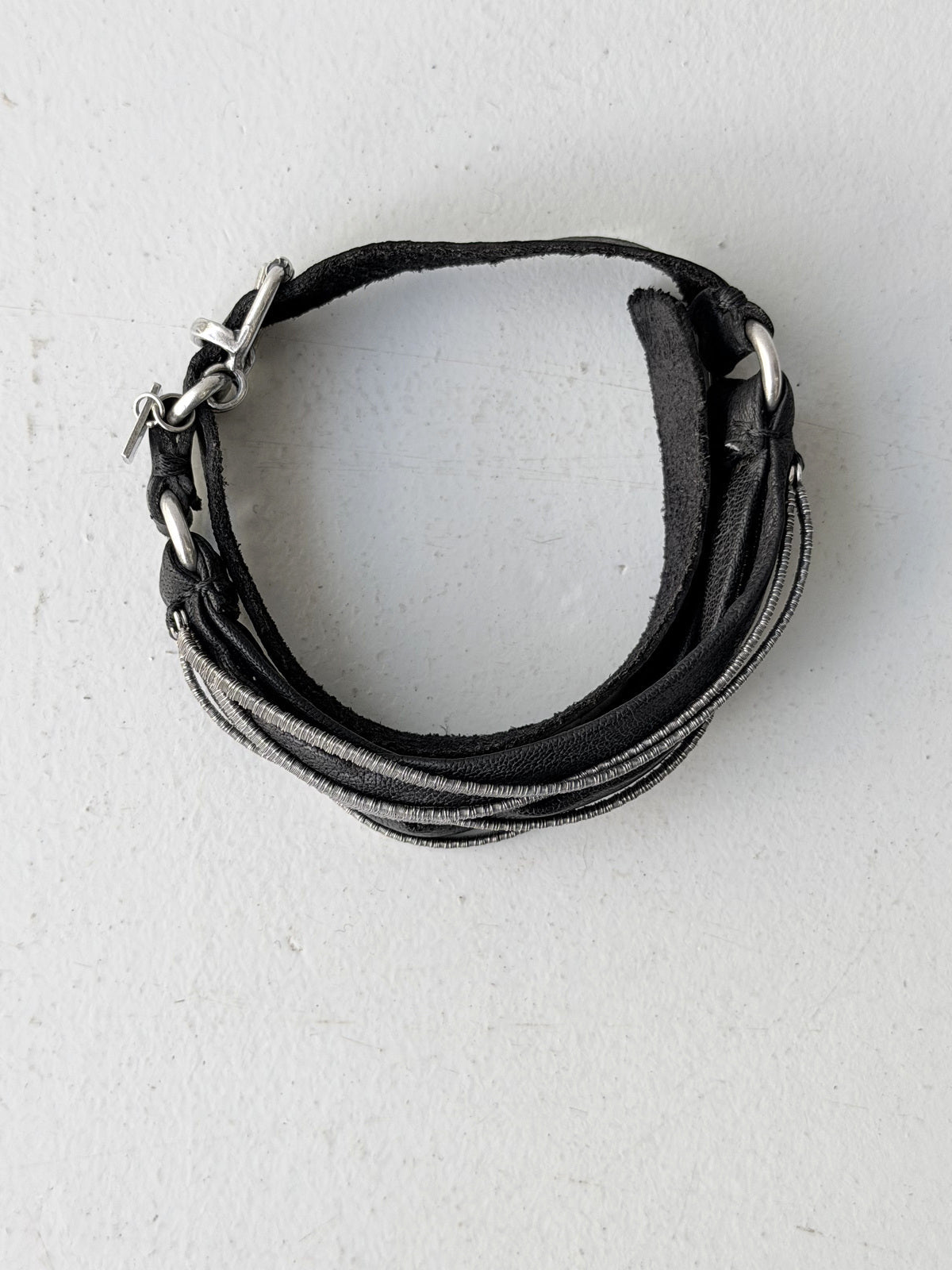 GOTI BR130 Silver and Leather Bracelet - by GOTI