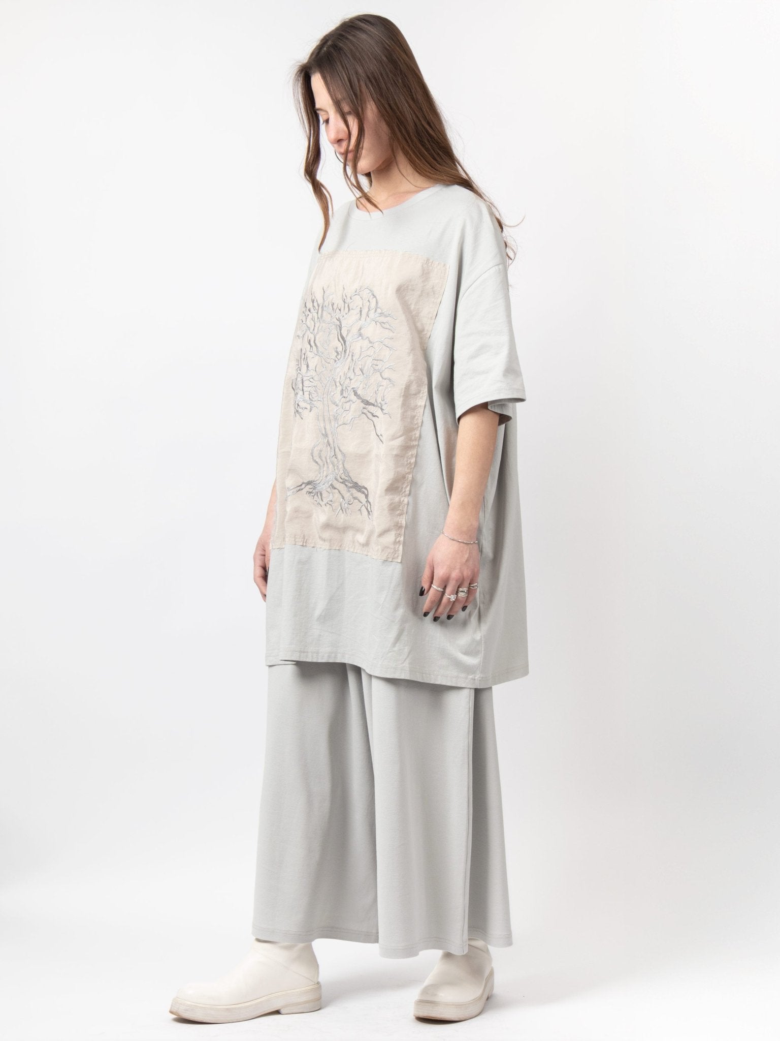 Graphic Panel Oversized T-Shirt - by VAGUE