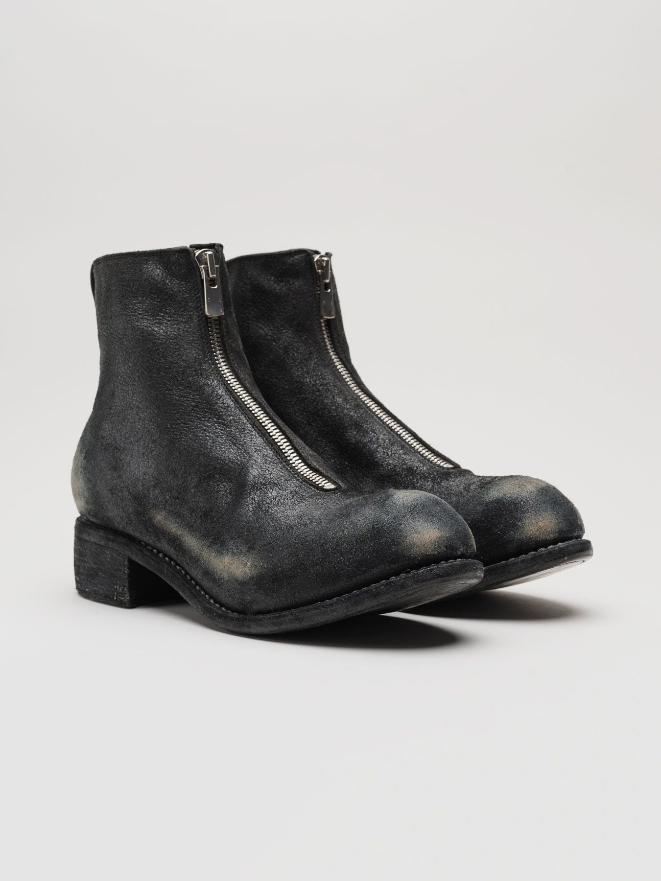 GUIDI PL1 Front Zip Black Horse Leather Boots | INN7