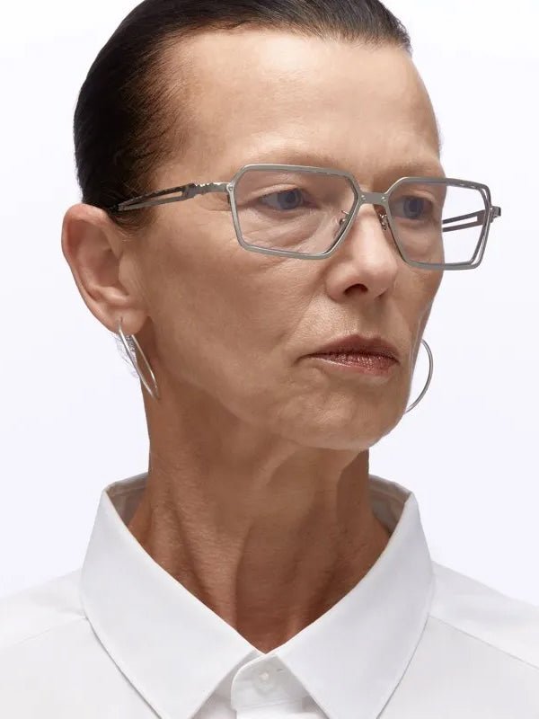 KUBORAUM H15 Silver Optical sunglasses, three-quarter angle.